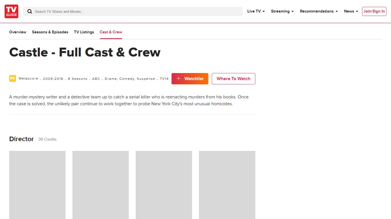 Castle - Full Cast & Crew - TV Guide
